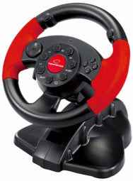 Manette de jeu Xlyne EG103, volant numérique pour PC, PlayStation 2 et PlayStation 3, noir et rouge