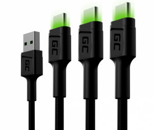 Green Cell KABGCSET03 USB cable 2 m USB A USB C Black