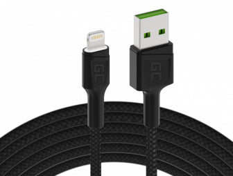 Green Cell KABGC12 lightning cable 2 m Black