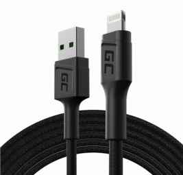 Green Cell GC PowerStream USB Male - Lightning Male Fast Charging 2m Black