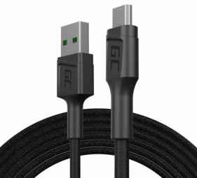 Câble USB Green Cell KABGC20 USB 2.0 1,2 m USB A Micro-USB B Noir