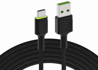 Câble USB Green Cell KABGC06 1,2 m USB A USB C Noir