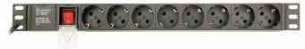 Unité de distribution d'alimentation pour rack EnerGenie EG-PDU-014 (8 prises Schuko, 1U, 16 A, fiche Schuko, 3 m, couleur noire)
