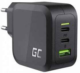 Chargeur USB-C PD Green Cell GC PowerGaN 65 W pour ordinateurs portables, MacBook, tablettes et smartphones