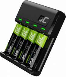 Chargeur Green Cell GC VitalCharger AA et AAA + 4 piles NiMH AA 2000 mAh