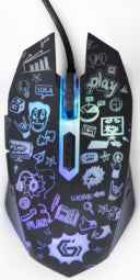 SOURIS GEMBIRD, gaming, filaire, USB, optique, 3600 dpi, 6/1 boutons/défilement, éclairage, câble de 1,5 m, noire, « MUS-6B-GRAFIX-01 » (timbre vert 0,18 lei)