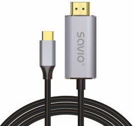 Savio USB-C Male - HDMI Male 2.0b 1m Silver
