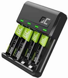 Bateriju lādētājs Green Cell VitalCharger and NiMH Batteries 2x AA 2000mAh 2x AAA 800mAh
