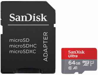 Atmiņas karte SanDisk Ultra microSD 64GB + SD Adapter