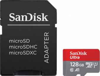 Carte mémoire Sandisk Ultra microSDXC 128 Go + adaptateur SD