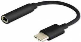 Kabelis Savio USB Type C Male - 3.5mm Female Black