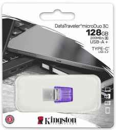 Kingston 128GB DataTraveler microDuo 3C 200MB/s dual USB-A + USB-C