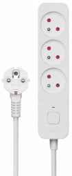 Multiprise avec parasurtenseur 3 prises, 1,5 m, LZ-07