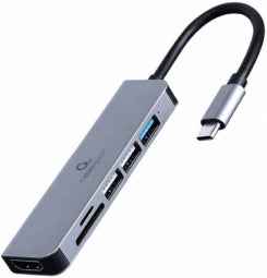 Clé USB Type-C 6-en-1 Gembird Gris