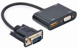 Adaptateur de câble vidéo Gembird A-VGA-HDMI-02 0,15 m HDMI + VGA (D-Sub) VGA (D-Sub) Noir