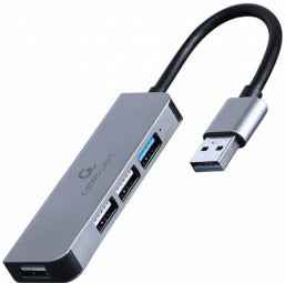 HUB extern GEMBIRD, porturi USB: USB-A 2.0 x 3, USB-A 3.1 x 1, conectare prin USB-A 3.1, cablu 0.12 m, argintiu, "UHB-U3P1U2P3-01" (timbru verde 0.18 lei)