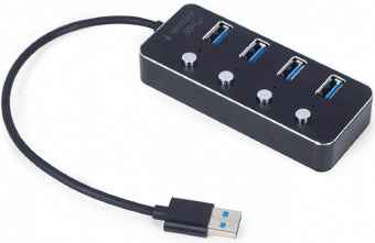 Hub USB 3.1 Gembird 4 ports avec commutateurs, noir