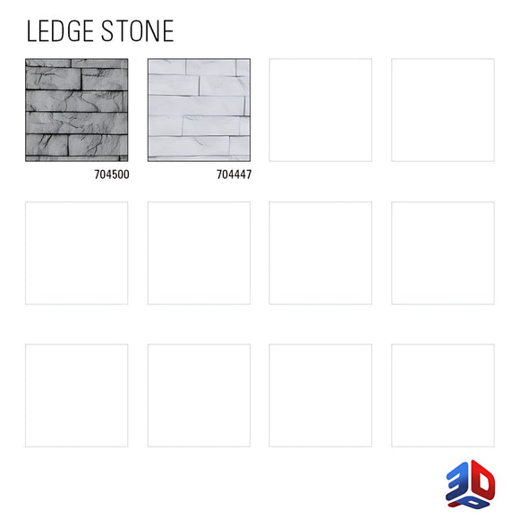 Panneau mural 3D Profhome 3D 704500 Ledge Stone Portland Cement Panneau décoratif gaufré d'aspect pierre brillant gris 2 m2