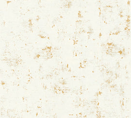 Papier peint aspect pierre carrelage Profhome 230775-GU papier peint intissé légèrement texturé avec une texture tangible mat blanc or 5,33 m2