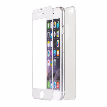Protection d'ecran en verre trempé face avant + arrière en titane argent pour apple iphone 7 - Clicktofournisseur.com