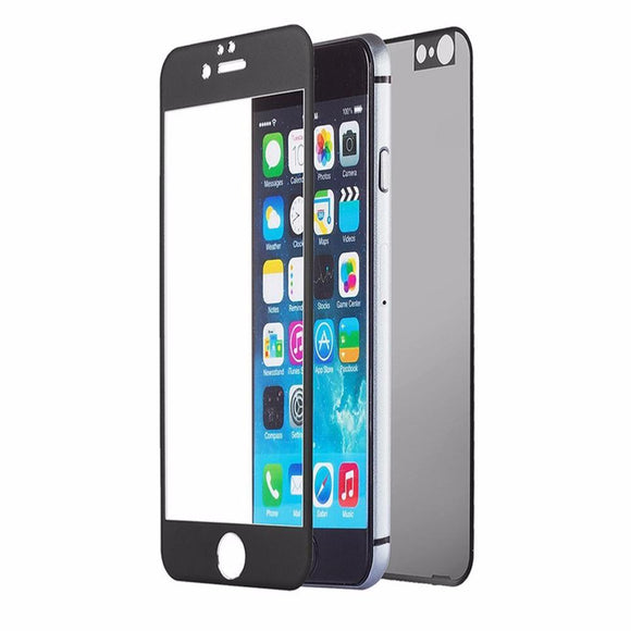 Protection d'ecran en verre trempé face avant + arrière en titane noir pour apple iphone 7 - Clicktofournisseur.com