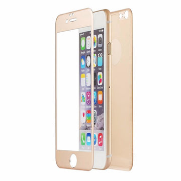 Protection d'ecran en verre trempé face avant + arrière en titane or pour apple iphone 7 - Clicktofournisseur.com