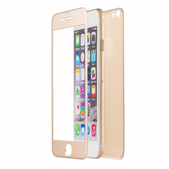 Protection d'ecran en verre trempé face avant + arrière en titane or pour apple iphone 7 - Clicktofournisseur.com