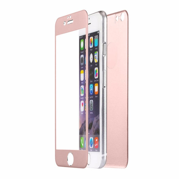 Protection d'ecran en verre trempé face avant + arrière en titane rose pour apple iphone 7 - Clicktofournisseur.com