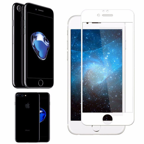 Protection d'ecran en verre trempé face avant complète blanc pour apple iphone 7 - Clicktofournisseur.com