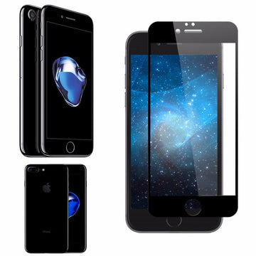 Protection d'ecran en verre trempé face avant complète noir pour apple iphone 7 - Clicktofournisseur.com