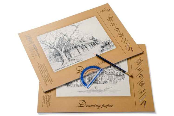Drawing and sketching paper SMLT A3, 160 g/m2, 20 sheets, glued
