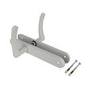 2 poignées de porte sur plaque EVA, Sans trou pour pièce à vivre, Finition aluminium blanc, Entraxe standard 195 mm-3