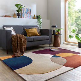 Tapis de salon moderne pure laine GLEE - 0