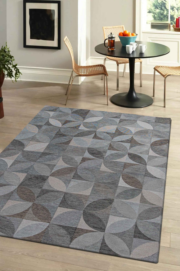 Tapis de salon moderne tissé plat ROSEBUD