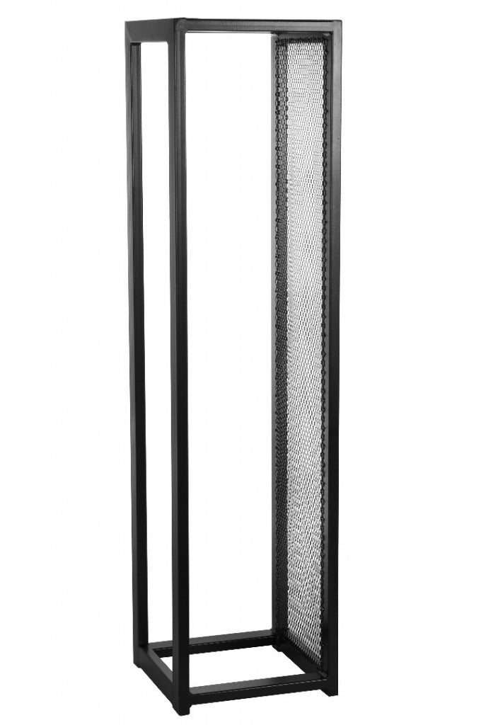 Rack à buches en acier noir 30x30x120 cm clicktofournisseur.com