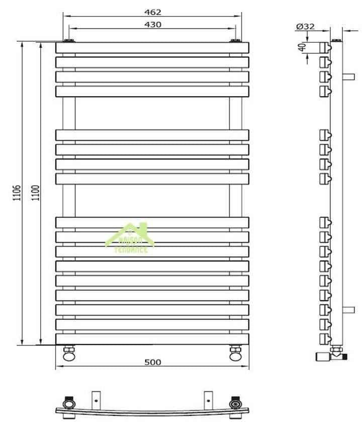 Radiateur sèche-serviette design vertical PUKITA 50x175 cm en chrome clicktofournisseur.com