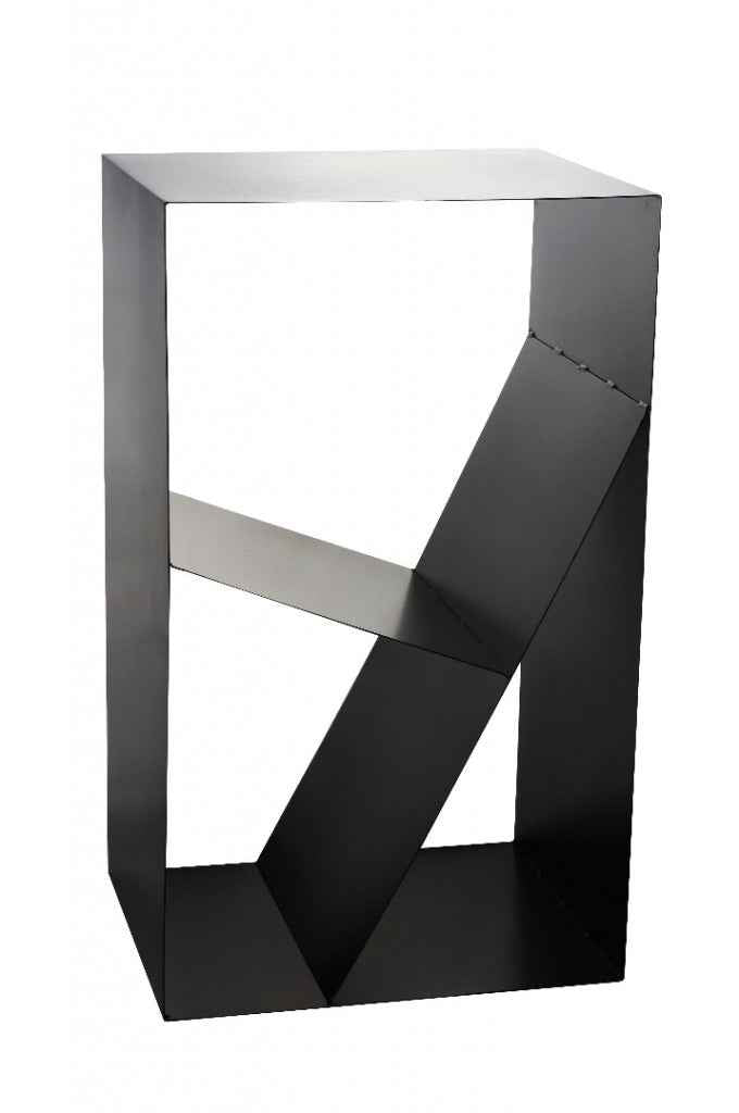 Range bûches en acier noir forme casier design 45x30x80 cm - Clicktofournisseur.com