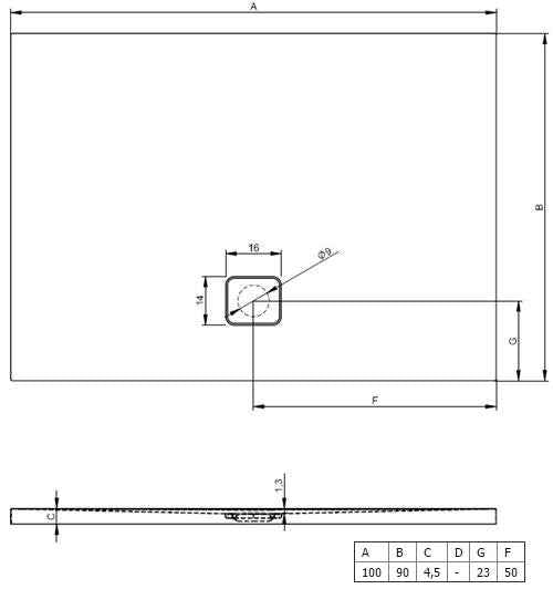 Receveur de douche acrylique rectangulaire riho basel 414 100x90x45 cm - Clicktofournisseur.com