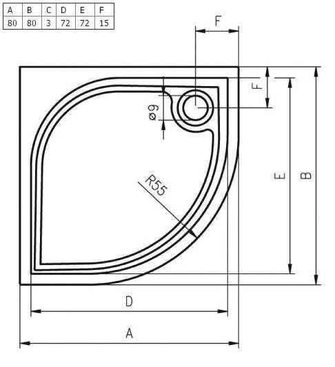 Receveur de douche quadrant en marbre riho kolping db10 80x80x3 cm - Clicktofournisseur.com