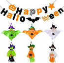 Décorations suspendues pour fête d'Halloween Ecost Qpout, lot de 6 décorations fantômes suspendues et joyeux Halloween