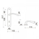 2 poignées de porte sur plaque RHAPSODIE, Entrée de clé pour chambre, Finition zamak nickel mat, Entraxe standard 195 mm-4