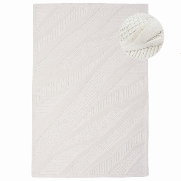 Tapis de salon, chambre et couloir en laine FINY