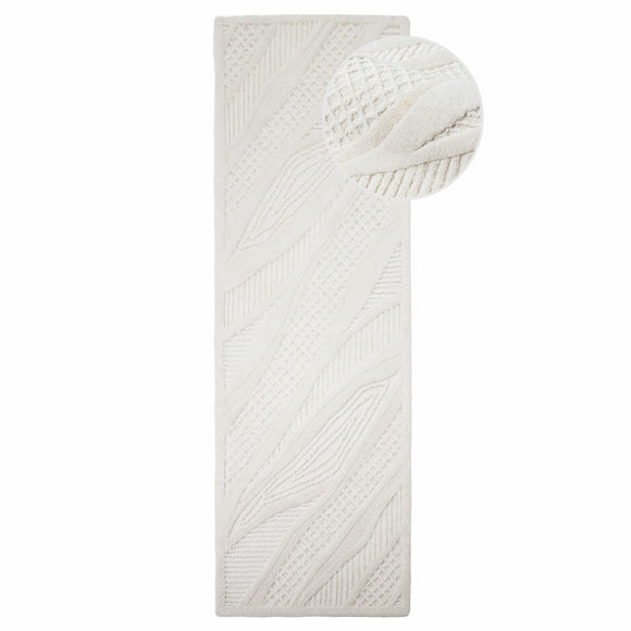 Tapis de salon, chambre et couloir en laine FINY