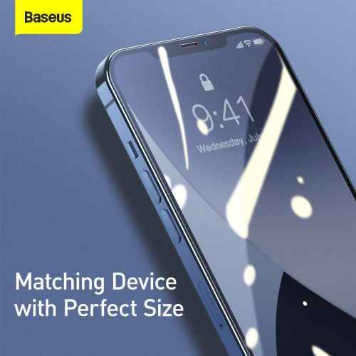 Baseus iPhone 12 mini 0,25 mm Plein écran Verre trempé (2 pièces) Noir (SGAPIPH54N-KC01)