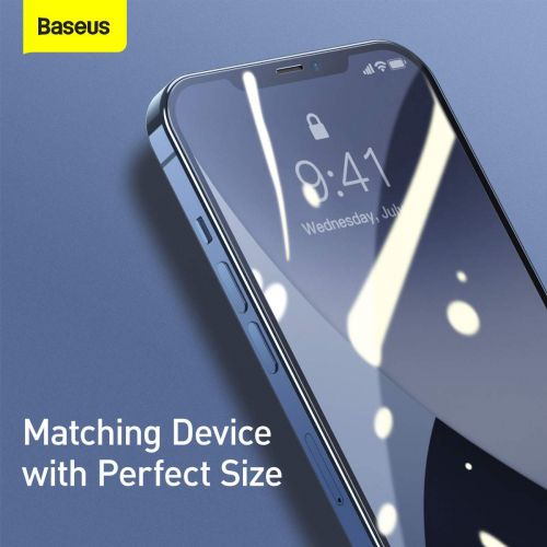 Baseus iPhone 12 mini 0,25 mm Plein écran Verre trempé (2 pièces) Noir (SGAPIPH54N-KC01)