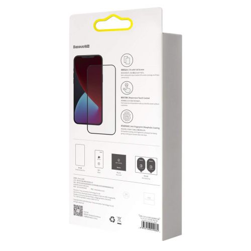 Baseus iphone 12 mini 025 mm plein écran verre trempé 2 pièces noir sgapiph54n-kc01