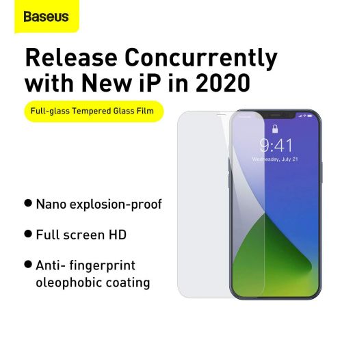 Baseus iPhone 12 Pro Max 0,3 mm Verre trempé intégral (2 pièces) Blanc (SGAPIPH67N-LS02)