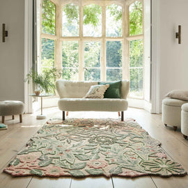 Tapis pure laine floral PANSY