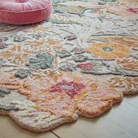 Tapis pure laine floral ZINNIA - 0