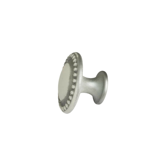 Bouton de meuble CERUSE, Finition zamak blanc argenté